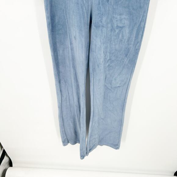 Iets Frans UO Womens Loungewear Kenny Plunge Neck Hooded Velour Jumpsuit XS Blue - Picture 7 of 10